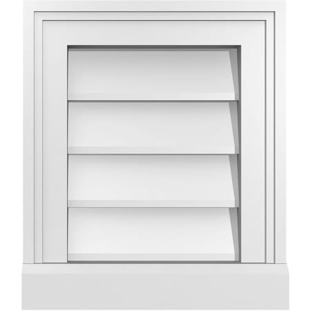 Ekena Millwork Vertical Surface Mount PVC Gable Vent w/ 2"W x 2"H , Brickmould Sill Frame, 12"W x 14"H GVPVE12X1403SN